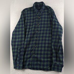 L.L.Bean Men’s Flannel Plaid Shirt Blue/Green Size L